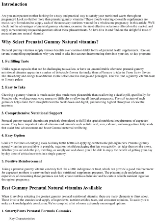 Find the Tasty Style of Prenatal Gummy Nutritional vitamins