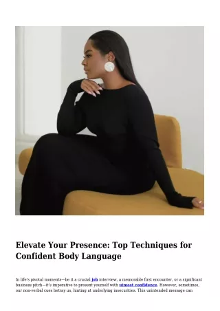 Elevate Your Presence- Top Techniques for Confident Body Language