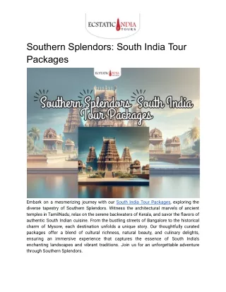 Southern Splendors_ South India Tour Packages