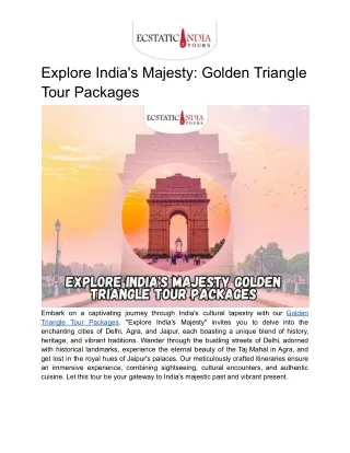 Explore India's Majesty_ Golden Triangle Tour Packages