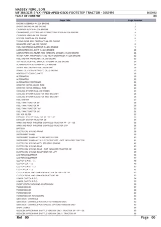 Massey Ferguson MF 384  3225 SP(X)-FP(X)-AP(X)-GE(X) FOOTSTEP TRACTOR Parts Catalogue Manual