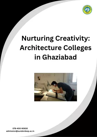 Nurturing Creativity Architecture Colleges in Ghaziabad