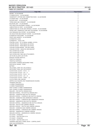 Massey Ferguson MF 393 S TRACTOR Parts Catalogue Manual