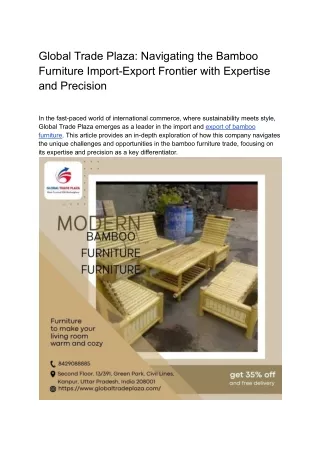 Navigating the Bamboo Furniture Import-Export Frontier with Expertise and Precision (1)