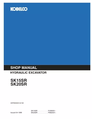 KOBELCO SK20SR HYDRAULIC EXCAVATOR Service Repair Manual