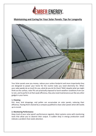 Caring for Commercial Solar Panels in Yorkshire | Unlocking Solar Panel Longevit