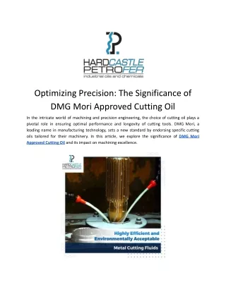 DMG Mori Approved Cutting Oil