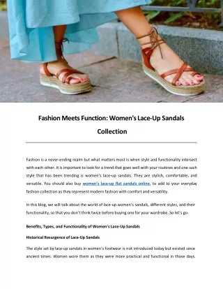 Fashion Meets Function: Women's Lace-Up Sandals Collection