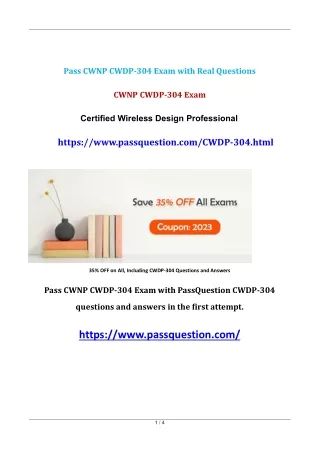 CWDP-304 CWNP Wireless Design Professional Exam Questions