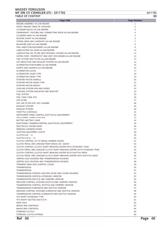 Massey Ferguson MF 396 CF CRAWLER (IT) Parts Catalogue Manual