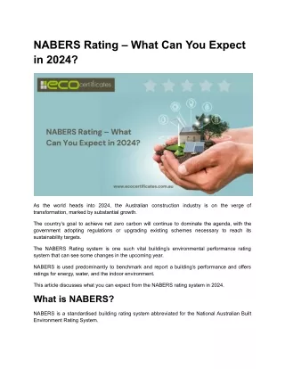 NABERS Rating – What Can You Expect in 2024