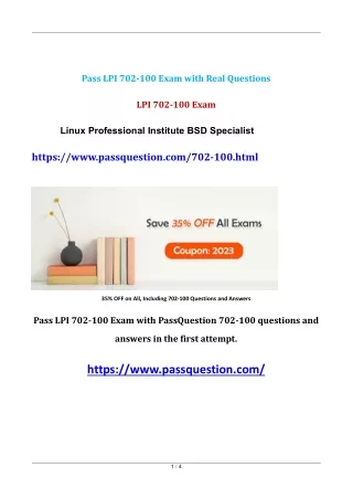 LPI BSD Specialist 702-100 Exam Questions