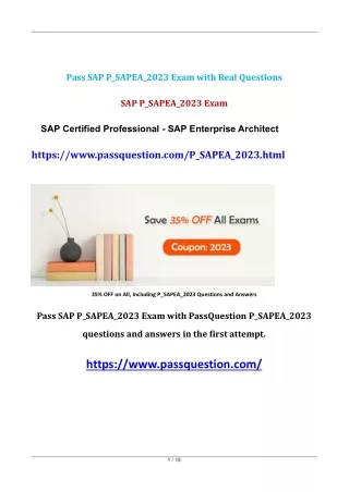 SAP Enterprise Architect P_SAPEA_2023 Exam Questions