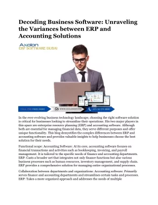 Decoding Business Software Unraveling the Variances between ERP and Accounting Solutions