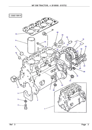 Massey Ferguson MF 398 TRACTOR, - B18008 Parts Catalogue Manual