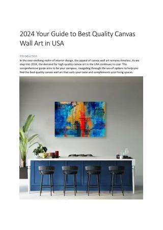 2024 Your Guide to Best Quality Canvas Wall Art in USA