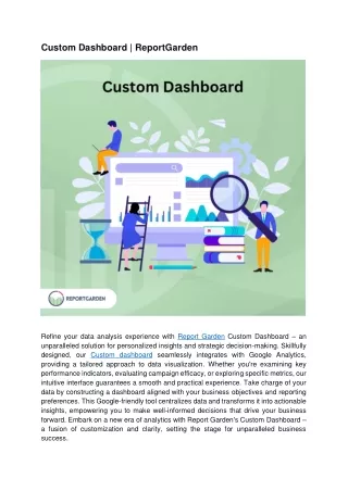 Custom Dashboard | ReportGarden