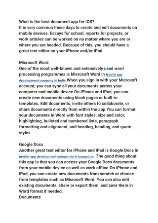 What is the best document app for iOS_