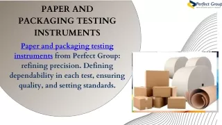 Paper  And Packaging Testing Instruments