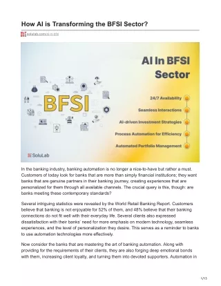 How AI is Transforming the BFSI Sector