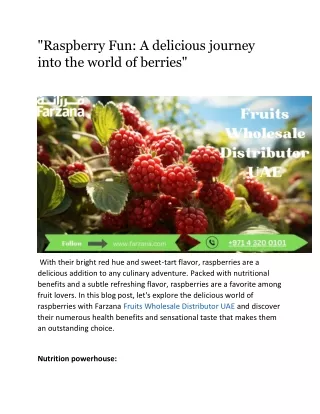 "Raspberry Fun: A delicious journey into the world of berries"