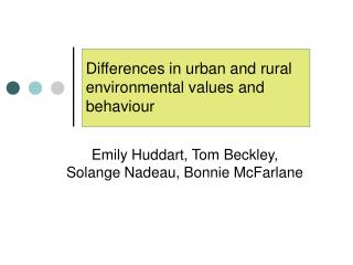 Differences in urban and rural environmental values and behaviour