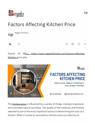 Factors Affecting Kitchen Price