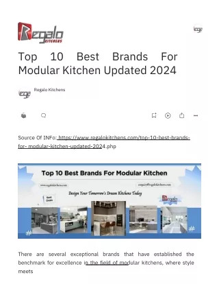 Top 10 Best Brands For Modular Kitchen Updated 2024