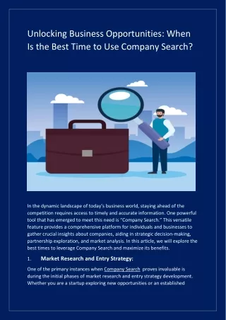 Unlocking Business Opportunities: When Is the Best Time to Use Company Search?