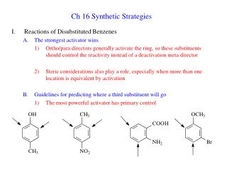 Ch 16 Synthetic Strategies