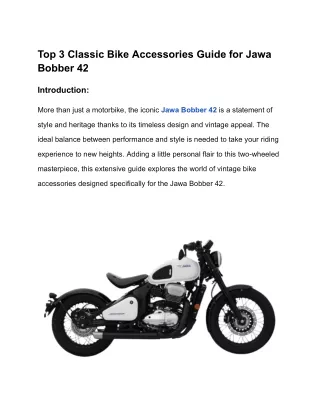 Top 3 Classic Bike Accessories Guide for Jawa Bobber 42 (1)