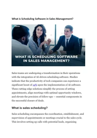 What is Scheduling Software in Sales Management