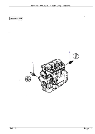 Massey Ferguson MF 675 TRACTOR, - 1984 (FR) Tractor Parts Catalogue Manual