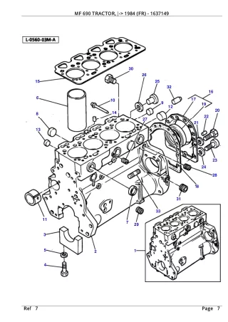 Massey Ferguson MF 690 TRACTOR - 1984 (FR) Tractor Parts Catalogue Manual