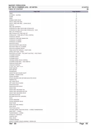 Massey Ferguson MF 740 E COMBINE (US) Parts Catalogue Manual