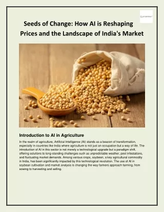 Seeds of Change How AI is Reshaping Soybean Prices and the Landscape of Indias Commodity Market