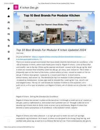Top 10 Best Brands For Modular Kitchen Updated 2024