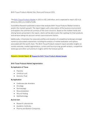 Birth Tissue Products Market