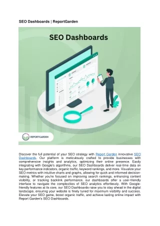 SEO Dashboards | ReportGarden