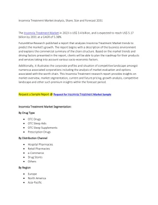 Insomnia Treatment Market