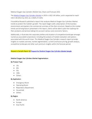 Medical Oxygen Gas Cylinders Market