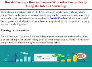 Ronald Carabay - How to Compete With other Companies by Using the Internet Marketing