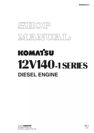 Komatsu 12V140-1 Series Diesel Engine Service Repair Manual