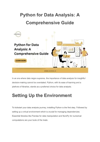 Python for Data Analysis: A Comprehensive Guide