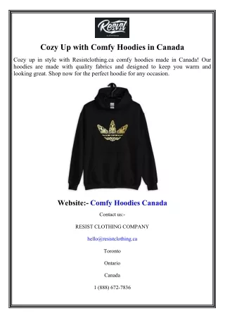 Cozy Up with Comfy Hoodies in Canada