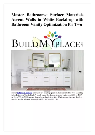 Surface Materials Accent Walls in White Backdrop with Bathroom Vanity Optimization for Two