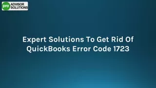 Simple Guide To Resolve QuickBooks Error Code 1723