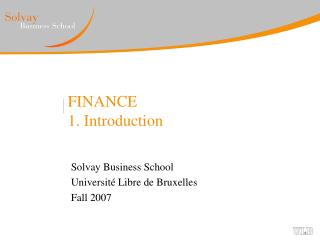 FINANCE 1. Introduction
