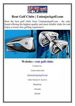 Rent Golf Clubs Unionjackgolf.com