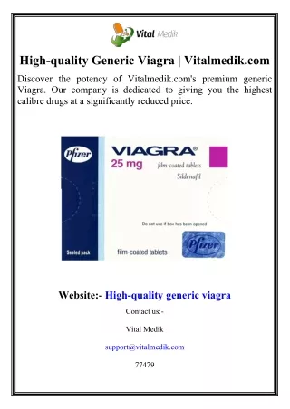 High-quality Generic Viagra  Vitalmedik.com